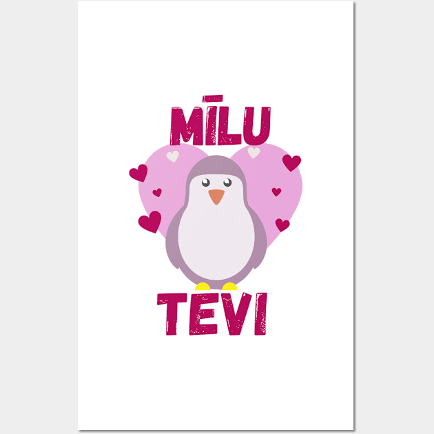 Priecīgu valentīndienu es mīlu tevi - Latviešu Wall Art by LukjanovArt